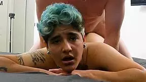 this queer androgynous zoomer baby chats you up then begs you to jerk off watching them get facefucked deep