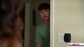 Petite big ass stepsis fucks stepbro after busty teen blowjob