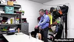 Curious Virgin Teen Bounces Tight Pussy On Guard's Cock At Shop