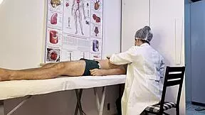 Nurse Sees Patient's Hard Cock and Chokes on It Deep!