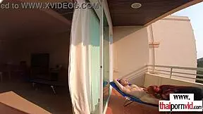 petite thai amateur teen nympho cherry rides big white cock outdoors on her skinny frame