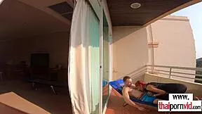 petite thai amateur teen nympho cherry rides big white cock outdoors on her skinny frame