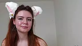 Pretty Young Redhead 18-Year-Old Tastes Cum After Deepthroat Blowjob