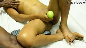 african ebony babe destroys huge white cucumber in wild bedroom play