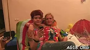 Sexy Lesbian Babes Ride Dildos In Seductive Toy Play