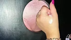 Wife's Glory Hole Secret While Cuckold Watches Helplessly