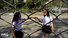 hot latina college students sneak off class for steamy lesbian pussy licking