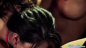 boss milf dominates petite teen with collar and pussy licking!