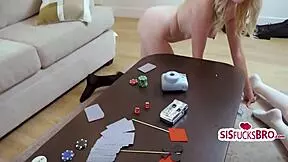 i lost the game night bet so stepsibs finger my pussy then group fuck