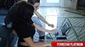 Violet Myers blackmails tech guy into intense bedroom session