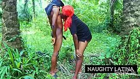 amateur ebony big tits milf bounces cowgirl on african bbc moaning like crazy outdoors