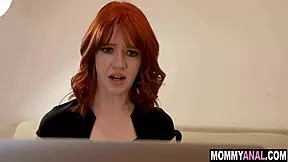 redhead milf housewife sneaks anal from steps on behind hubby