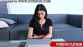 Violet Myers blackmails tech guy into intense bedroom session