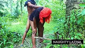 amateur ebony big tits milf bounces cowgirl on african bbc moaning like crazy outdoors