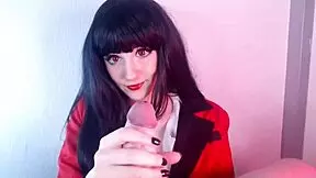 yumeko jabami teases edges slave deepthroat blowjob ends huge cumshot facial 💦