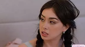 big tits asian stepmom licks stepdaughter's wet pussy