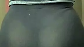 curvy latina mexican struts in tight leggings showing off her thick hips