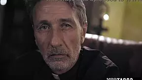 I beg the mature priest to forgive my cheating by fucking his big cock