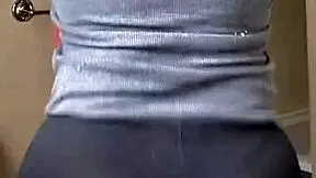 curvy latina mexican struts in tight leggings showing off her thick hips