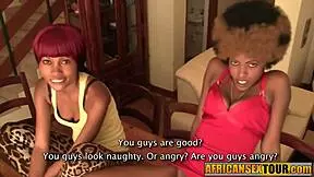 shade and shanice you two ebony sluts take my white cock rough in this threesome