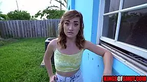 wanna see stepbrother fuck stepsister hard in the backyard garden?