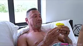 pervedfamily old daddy stuffs monster cock in two young teen pussies not daughter dad girl cupcakes fathersday