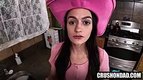 stepdad gives petite summer renee blowjob lessons on his cock 😍 big ass taboo pov