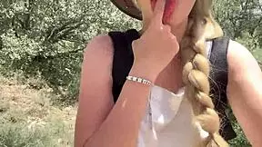 Cute Girl Strips Naked in Jungle