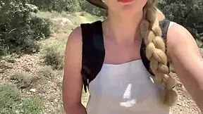 Cute Girl Strips Naked in Jungle