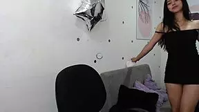 Teen girl teases on webcam in playful solo session