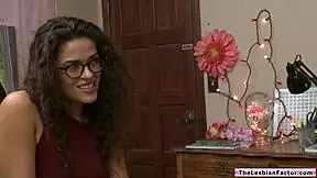 lesbian redhead teen seduces shaved blonde bestie for pussy licking and fingering