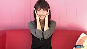 Shy girl strips naked and sucks cock deep down her throat!