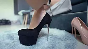 WATCH THESE PERFECT LEGS IN HIGH HEELS AND STOCKINGS!