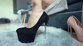 WATCH THESE PERFECT LEGS IN HIGH HEELS AND STOCKINGS!