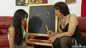 Latina Stepmom Lana Sands Trained Deepthroat Blowjob On Big Cock Taboo Style