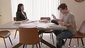 teacher catches student staring at her big boobs during private lesson