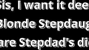 Two blonde stepdaughters with big tits share daddy's cock in steamy 3some doggystyle creampie riding