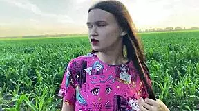 Stepsister got so nervous out in that cornfield... found real comfort with stepbrother's big cock