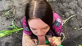 Stepsister got so nervous out in that cornfield... found real comfort with stepbrother's big cock