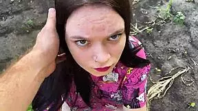 Stepsister got so nervous out in that cornfield... found real comfort with stepbrother's big cock