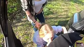 Girlfriend Loses Rock-Paper-Scissors Sucks Traveler's Cock for Epic Facial Cumshot?