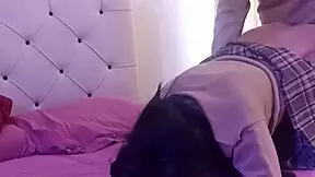 ALUMNA de ESCUELA grabada COGIENDO con ESTUDIANTE mexicano en MOTEL puta sin condon POV