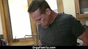 Fuck yeah! Spreading her cheeks wide in reverse cowgirl during wild family orgy