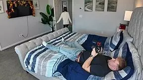 behind the scenes with busty natural blonde breezy bri as she teases with wet pussy and rides cock