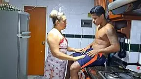 so i got my stepmom's fat lips wrapped around my throbbing cock while she's all seductive and curvy