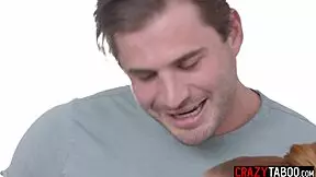 hot blonde teen rides lucky husband as watching milf wife masturbates nearby