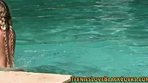 plowed teen's young body creamed hard by massive black cock outdoors