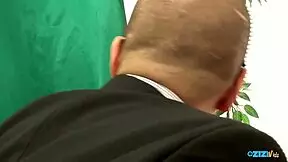 A super important bitch enters house but leaves with deep cumshot