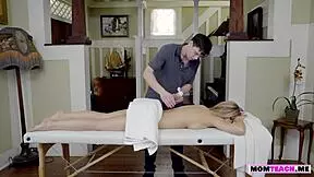 Busty Stepmom Massaged and Pounded by StepSon's Big Cock