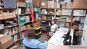 that ellen page lookalike shoplifter teen's cute pussy gets roughly doggystyled by the mall cop